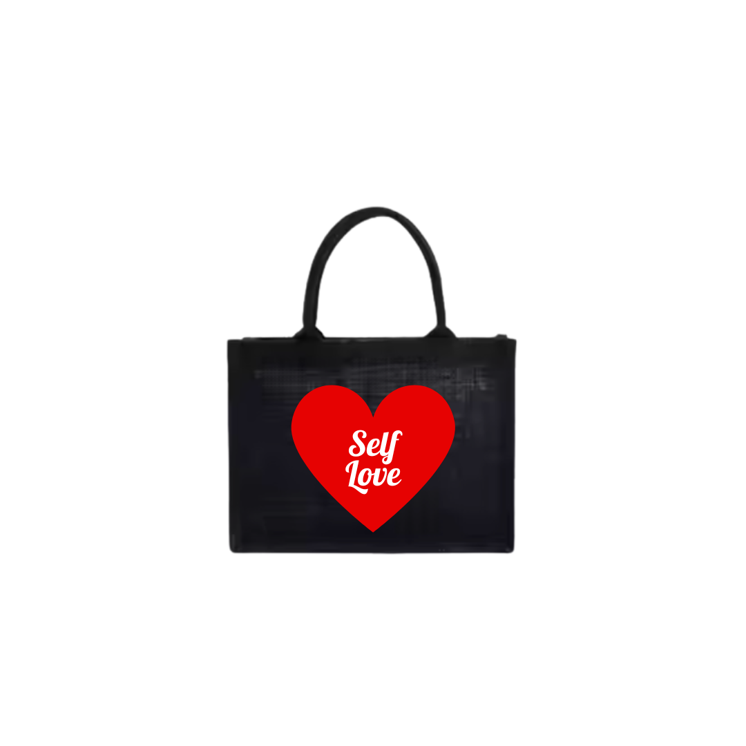 "self love" beach bag