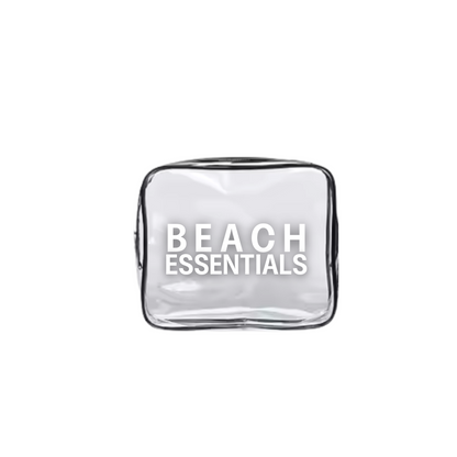 "white beach essentials" beach pouch