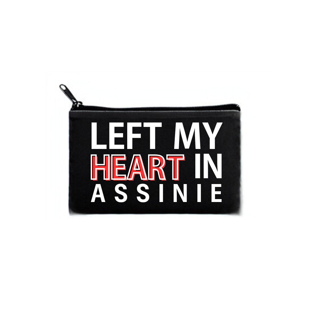 "left my heart in assinie" pouch