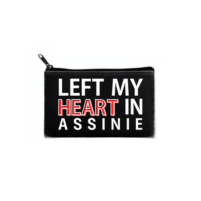 "left my heart in assinie" pouch