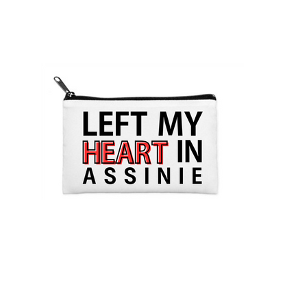 "left my heart in assinie" pouch