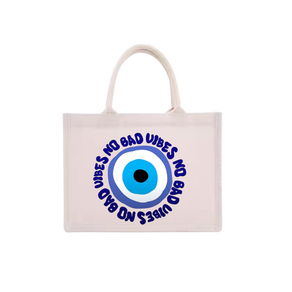 "no bad vibes" beach bag