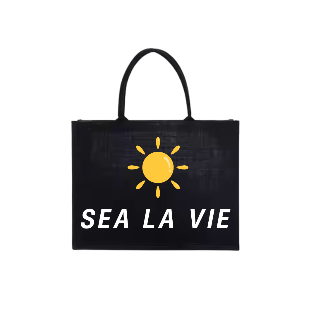 "sea la vie" beach bag