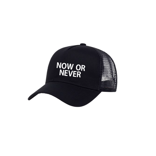 "now or never" mesh cap