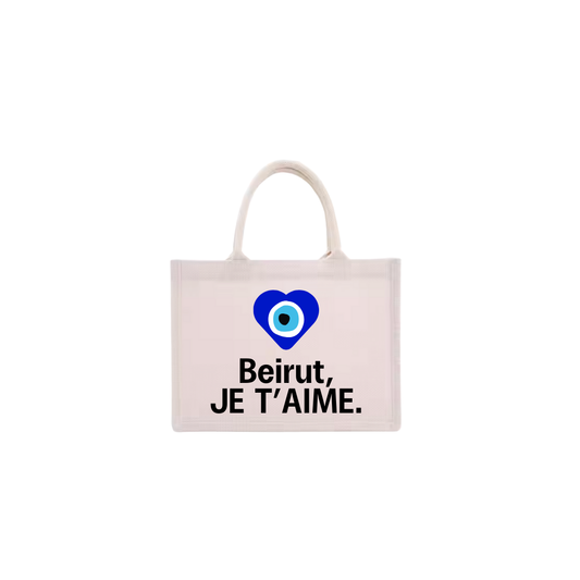 "beirut, je t'aime" beach bag