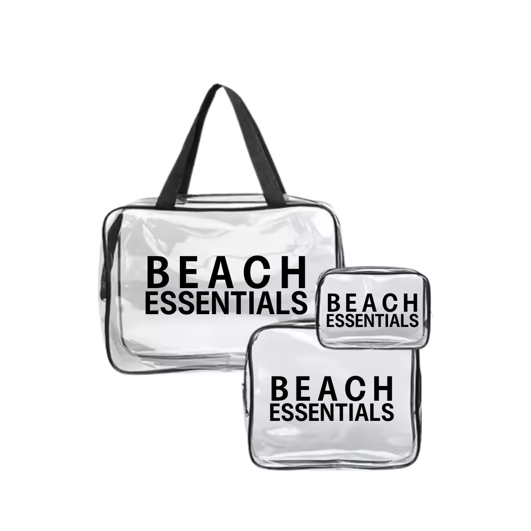 Set 3 "beach essentials" beach pouch