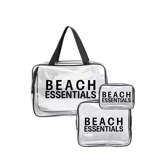 Set 3 "beach essentials" beach pouch